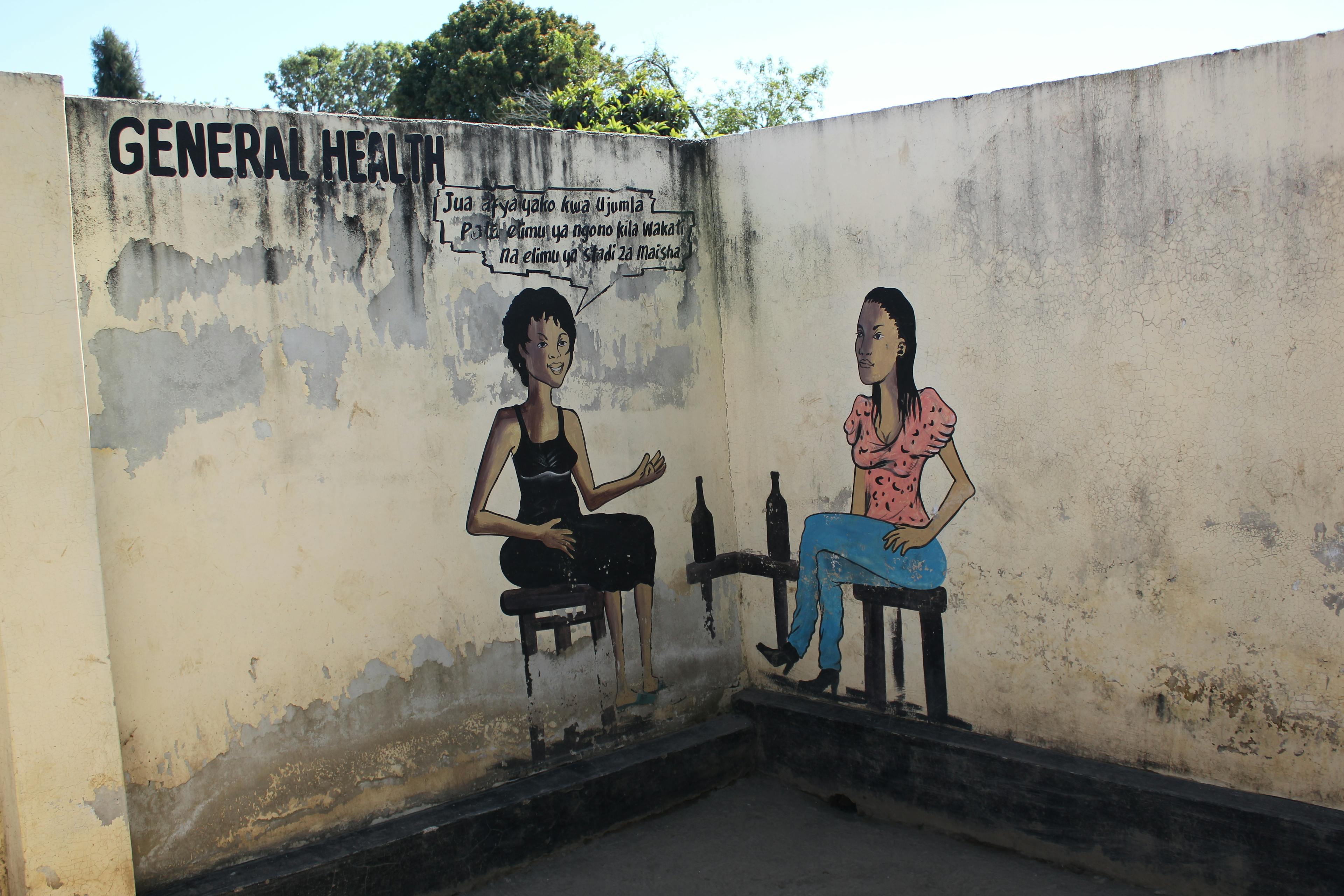 Wall art at the Kihumbe Resource Centre