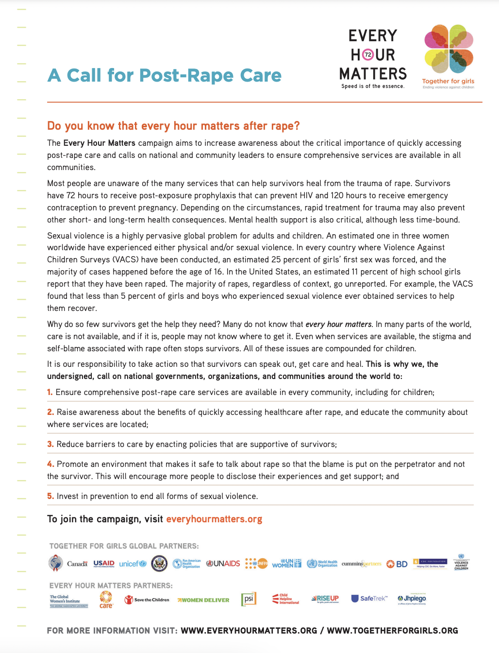 A call for post rape care