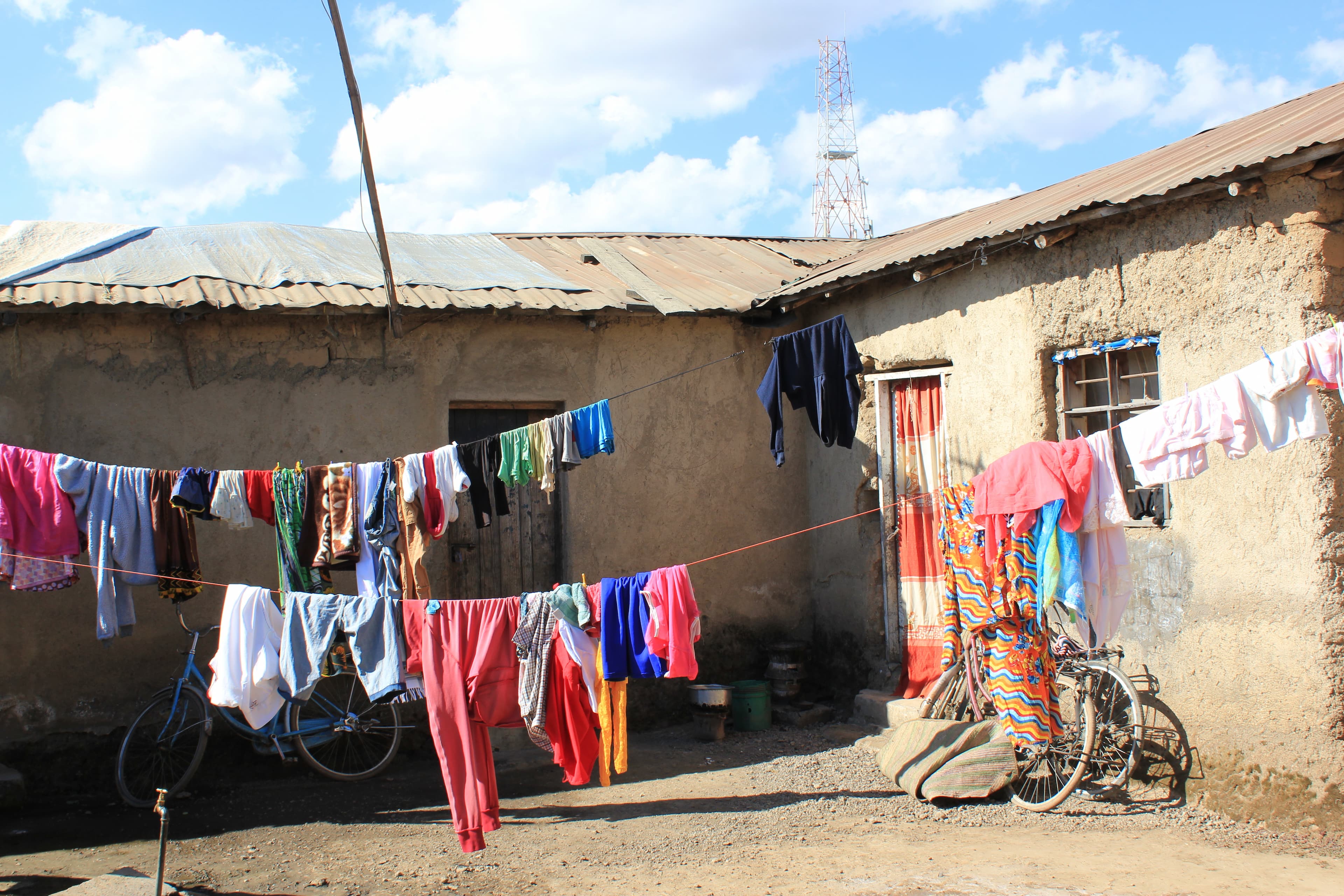 Clothes hanging to dry