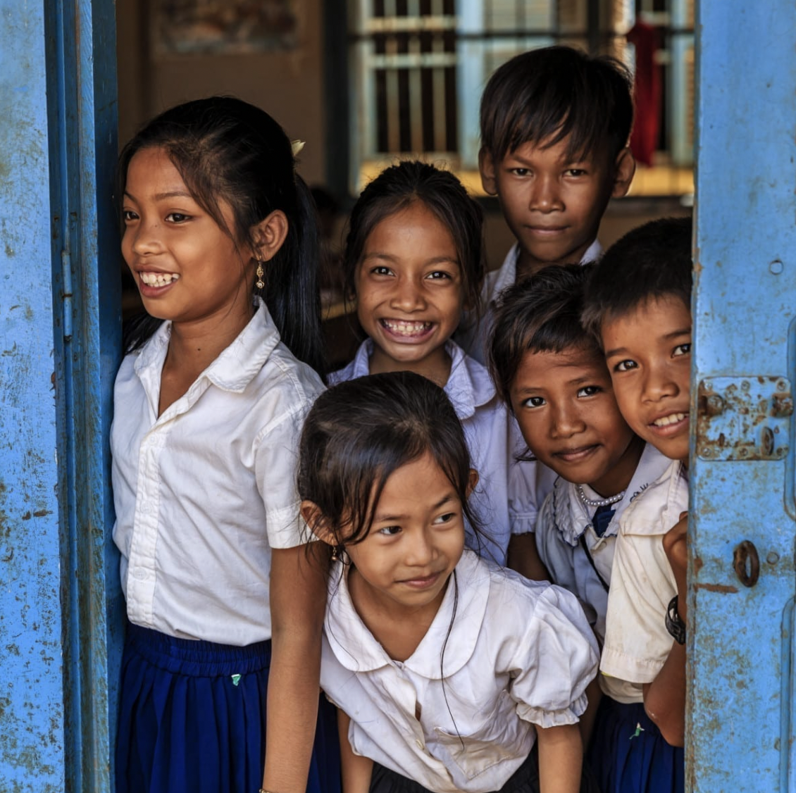 Group of school children