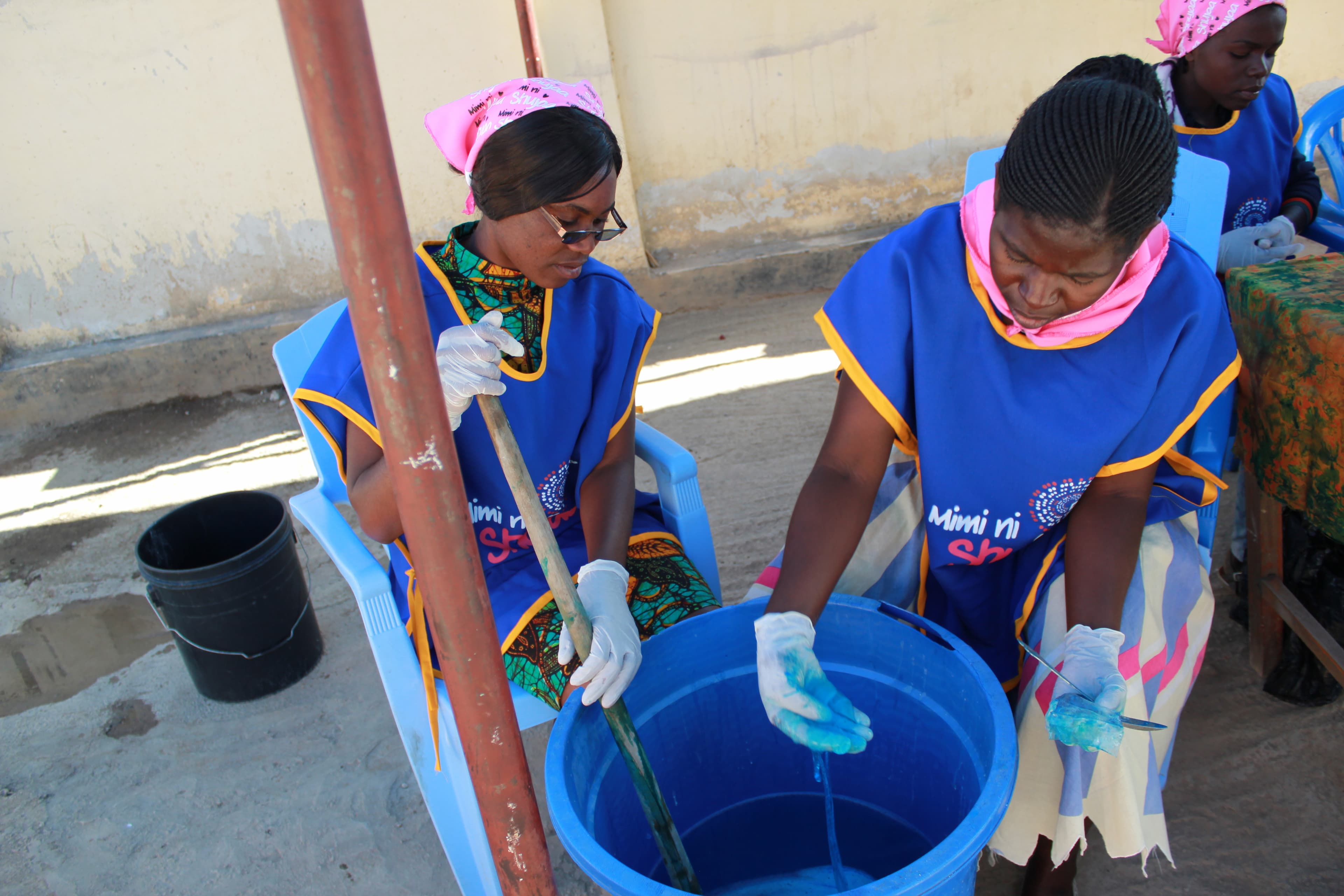Soap making at the Kihumbe Resource Centre