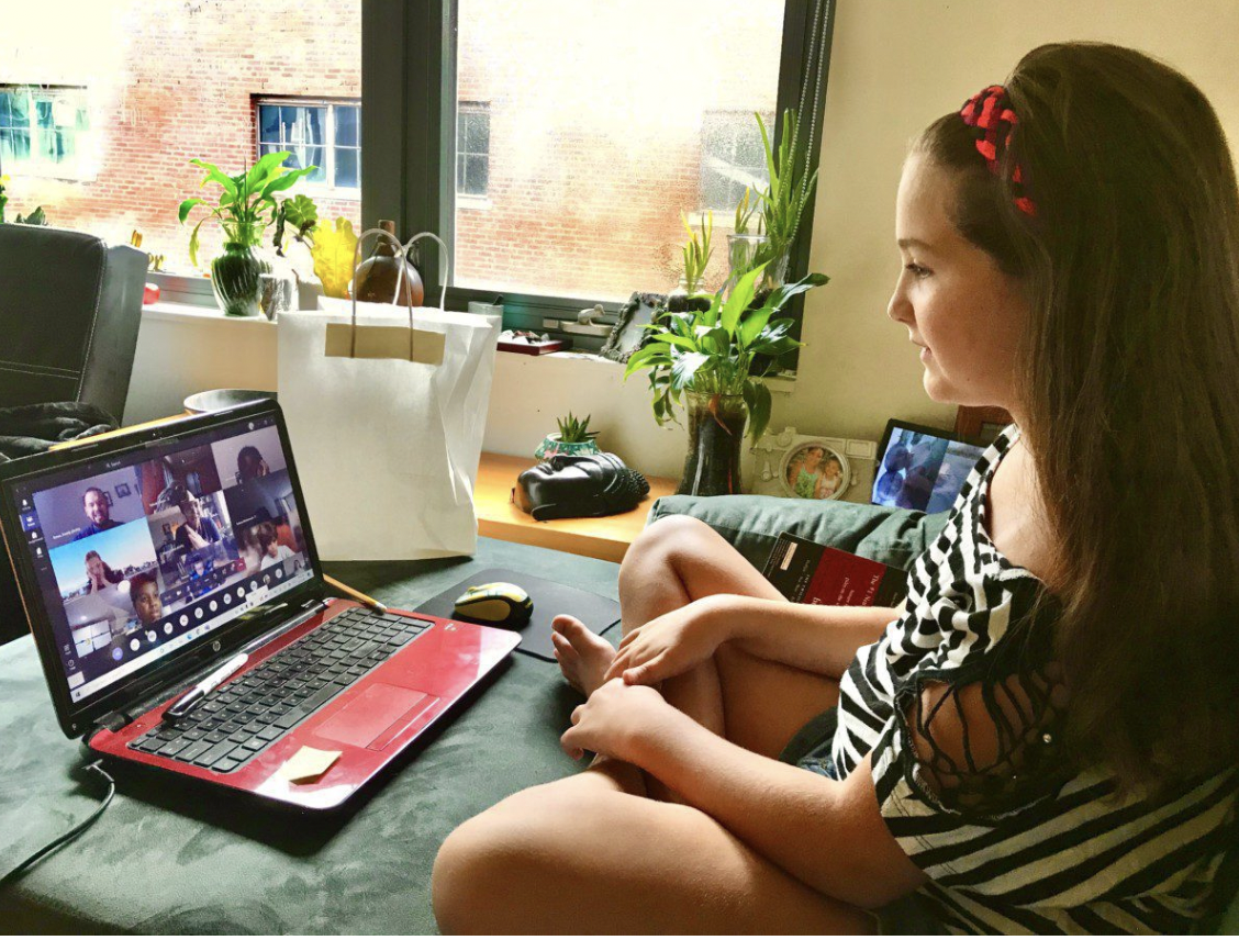 Safer internet day girl with laptop