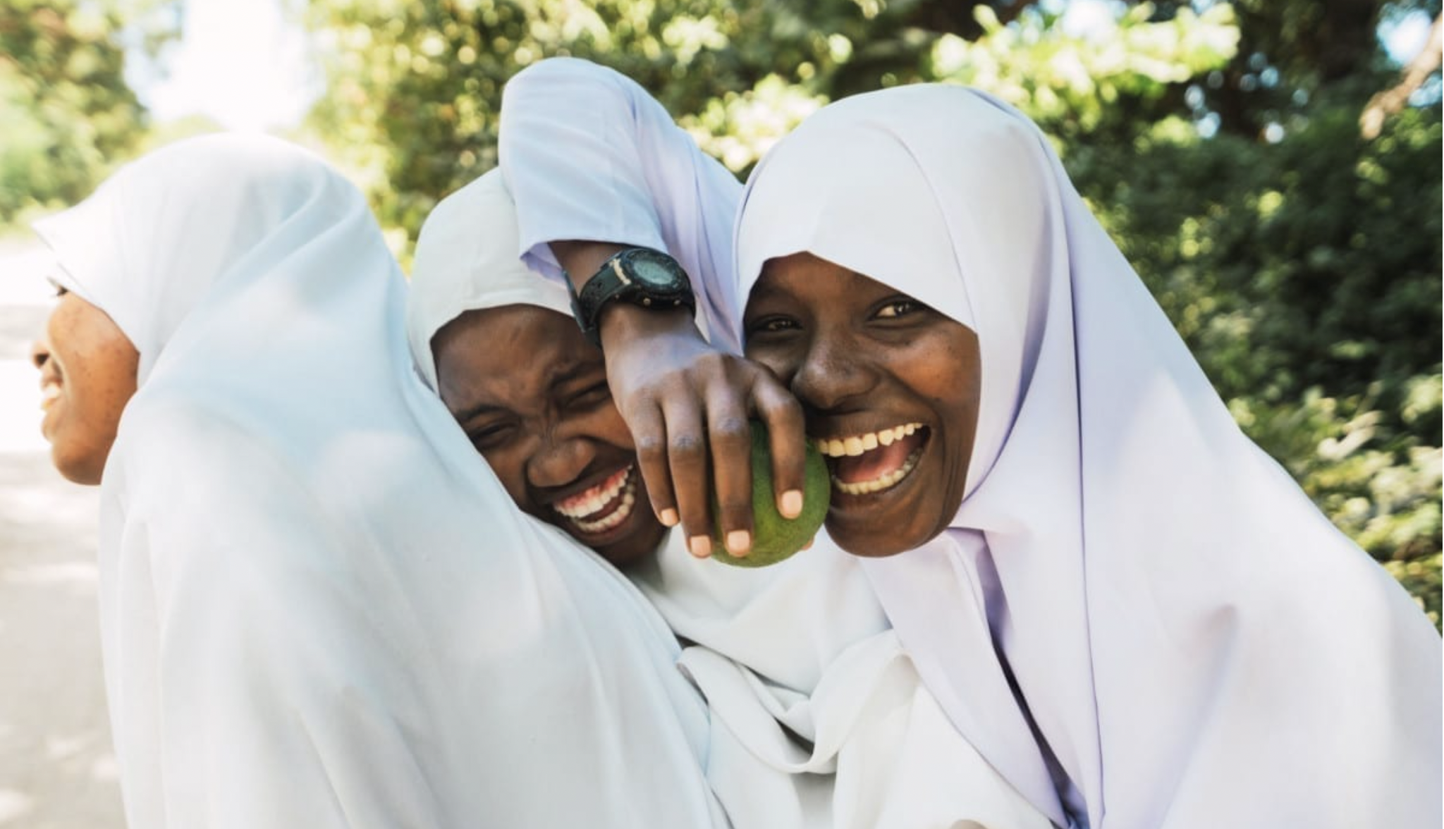 Young girls laughing