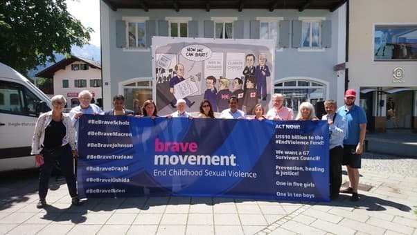 Brave movement with banner