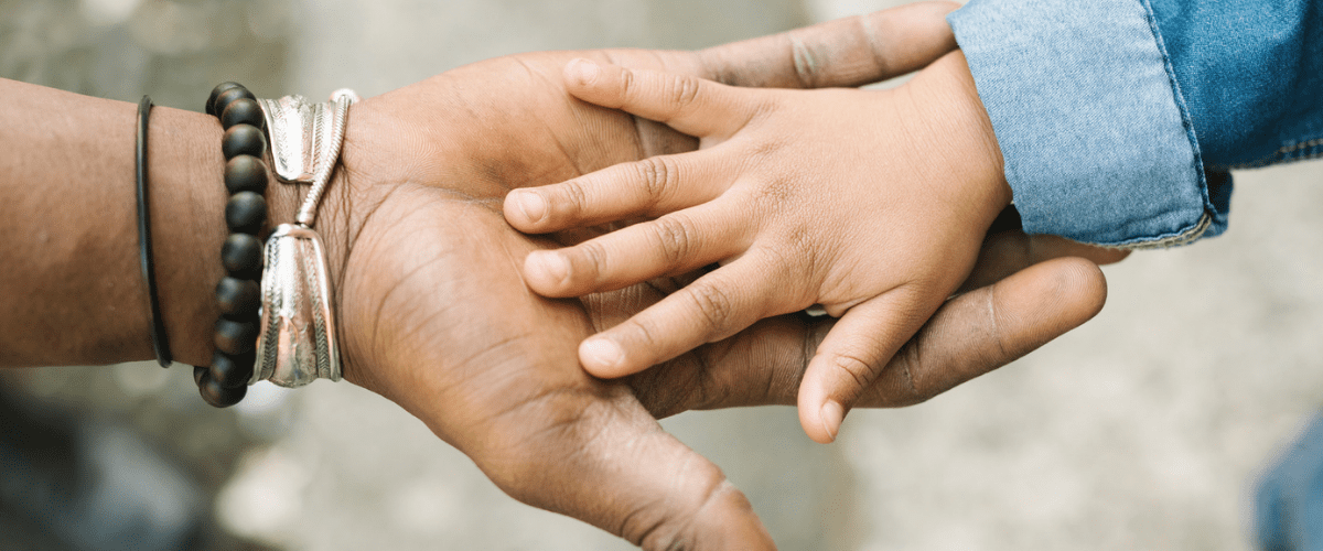 Hands together header