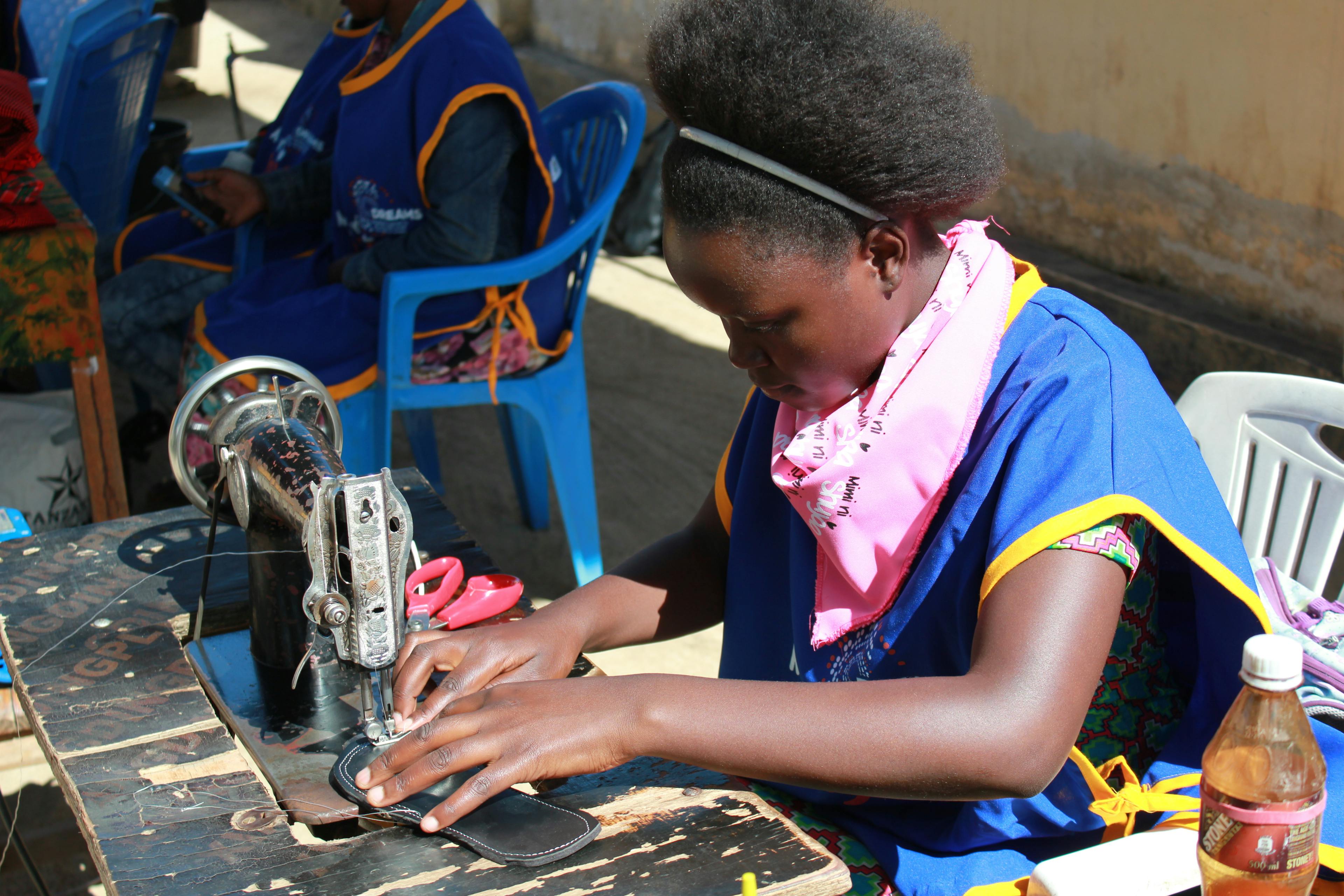 Sewing at the Kihumbe Resource Centre